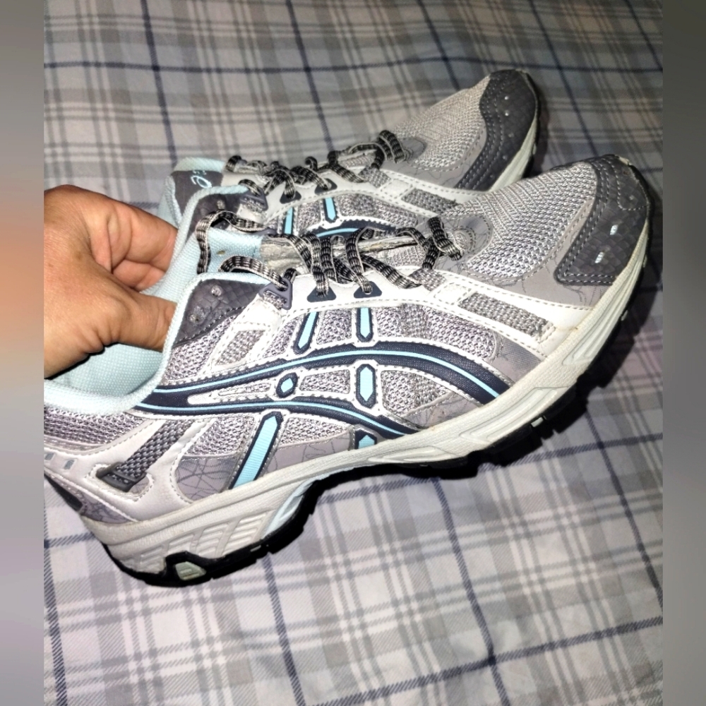 Asics Gray And Turquoise Shoes 8.5